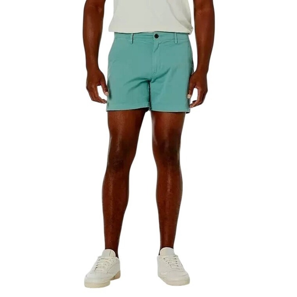 Goodthreads Men Slim-Fit 7" Flat-Front Comfort Stretch Chino Short Green Sz 38